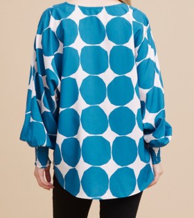 Black & White Polka Dot Long Sleeve Top