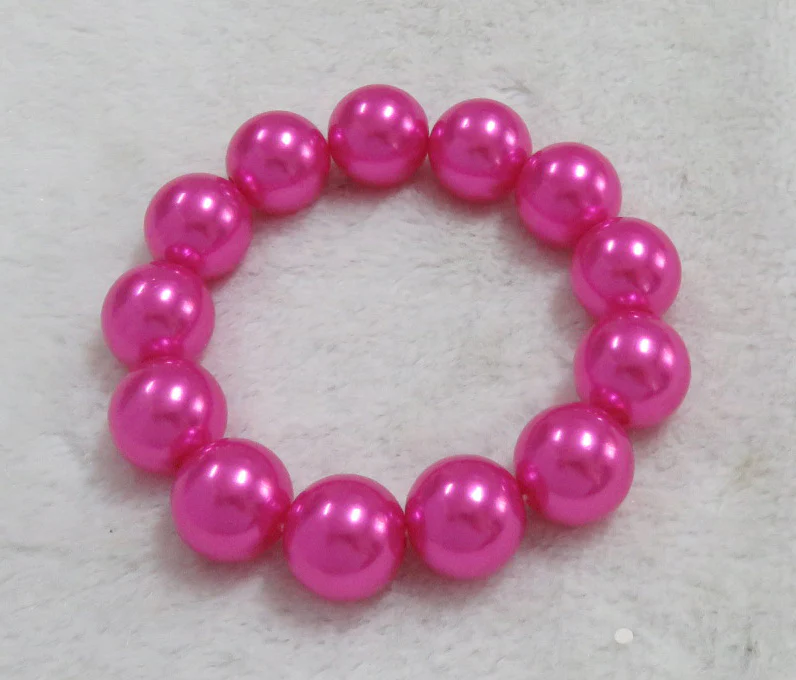 Fuchsia Pearl Stretch Bracelet