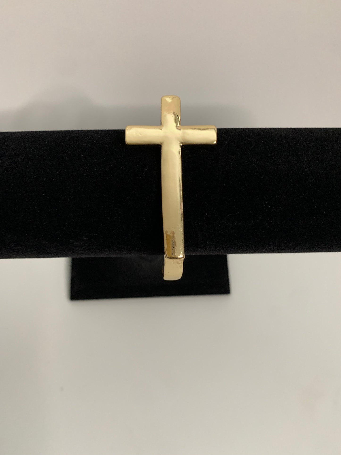 Gold Side Cross Metal Bracelet