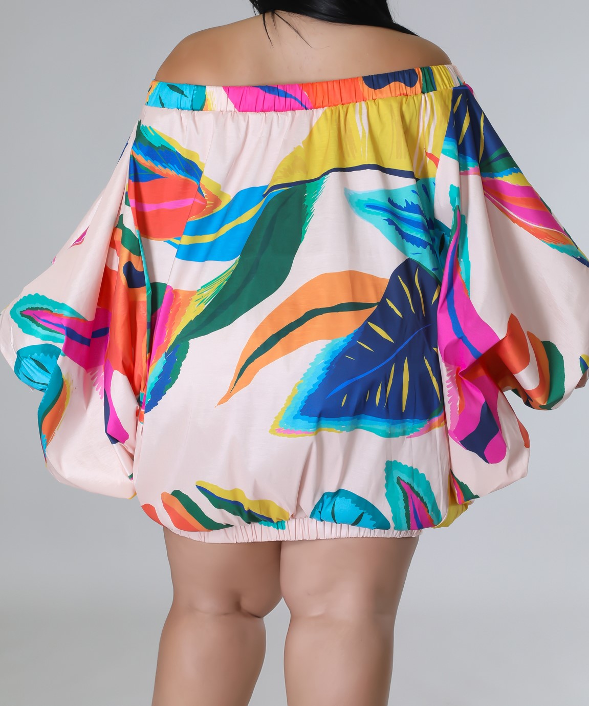 "Tropical" Off-Shoulder Dress