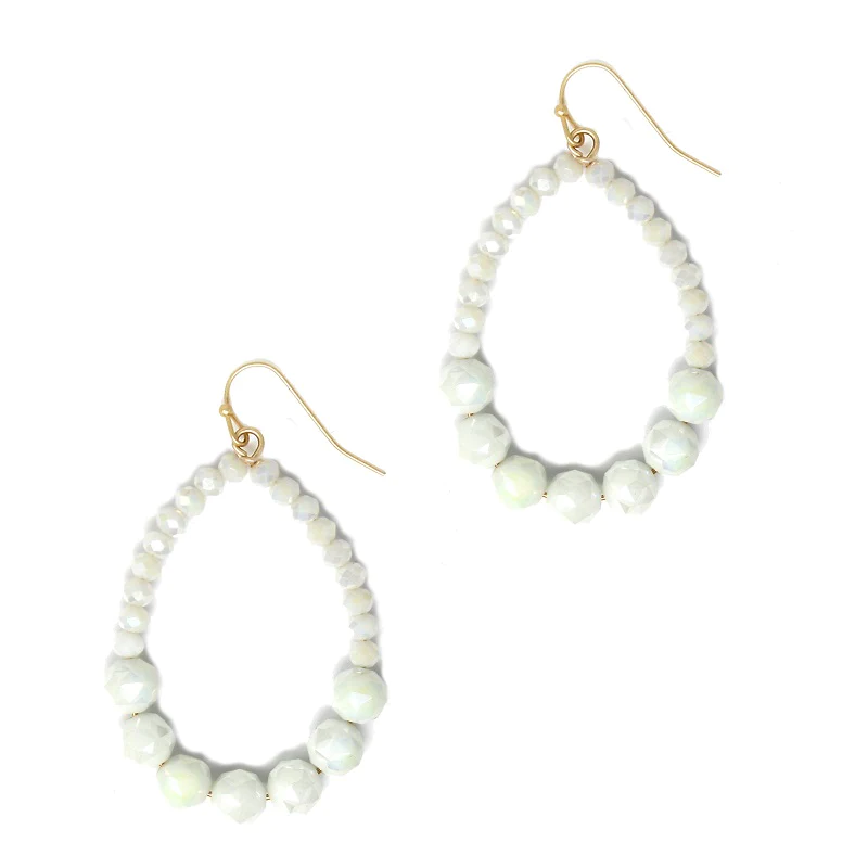 White Beaded Earrings