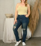 Plus Size Distress Denim Jeans