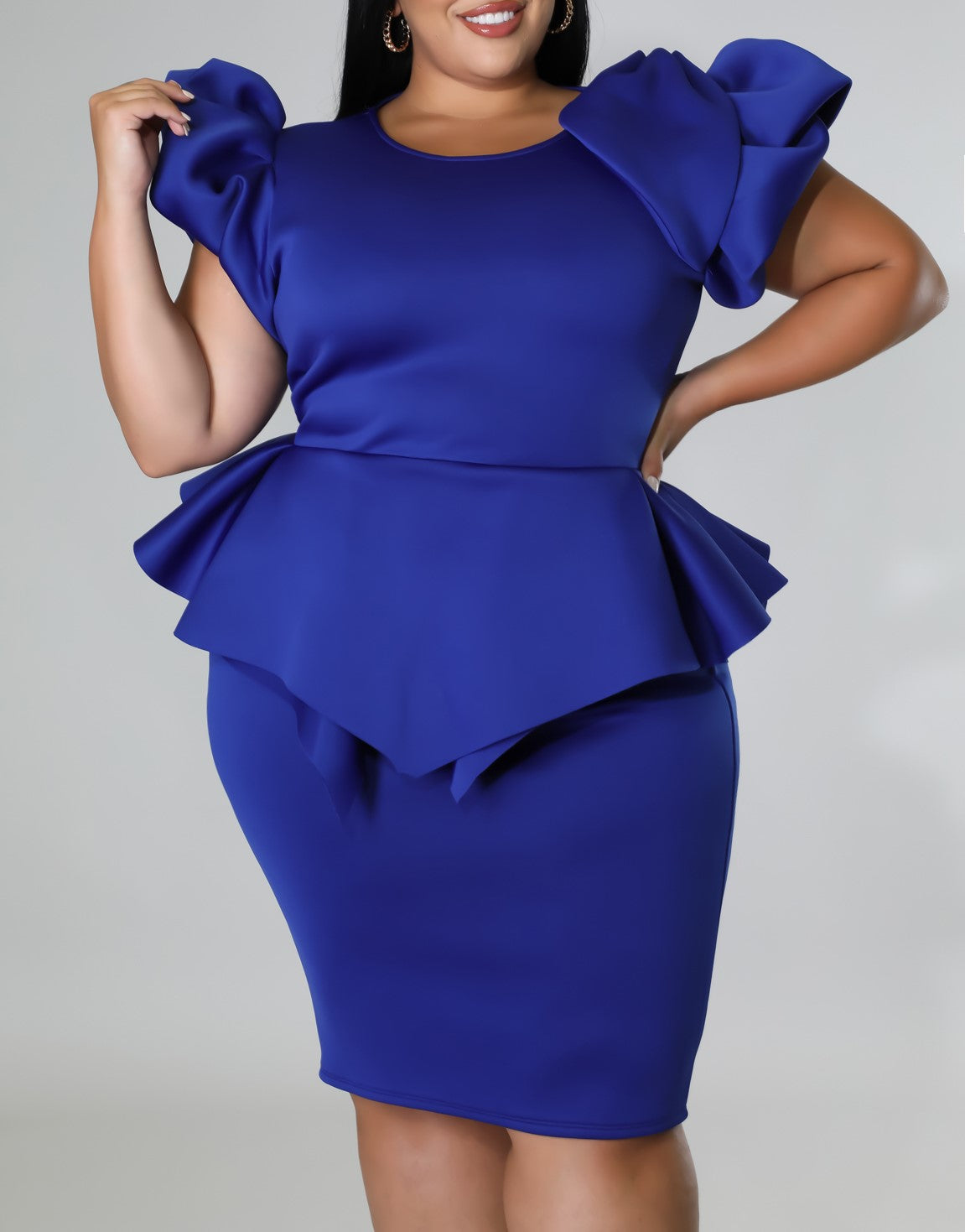 Royal Blue Ruffled Dress