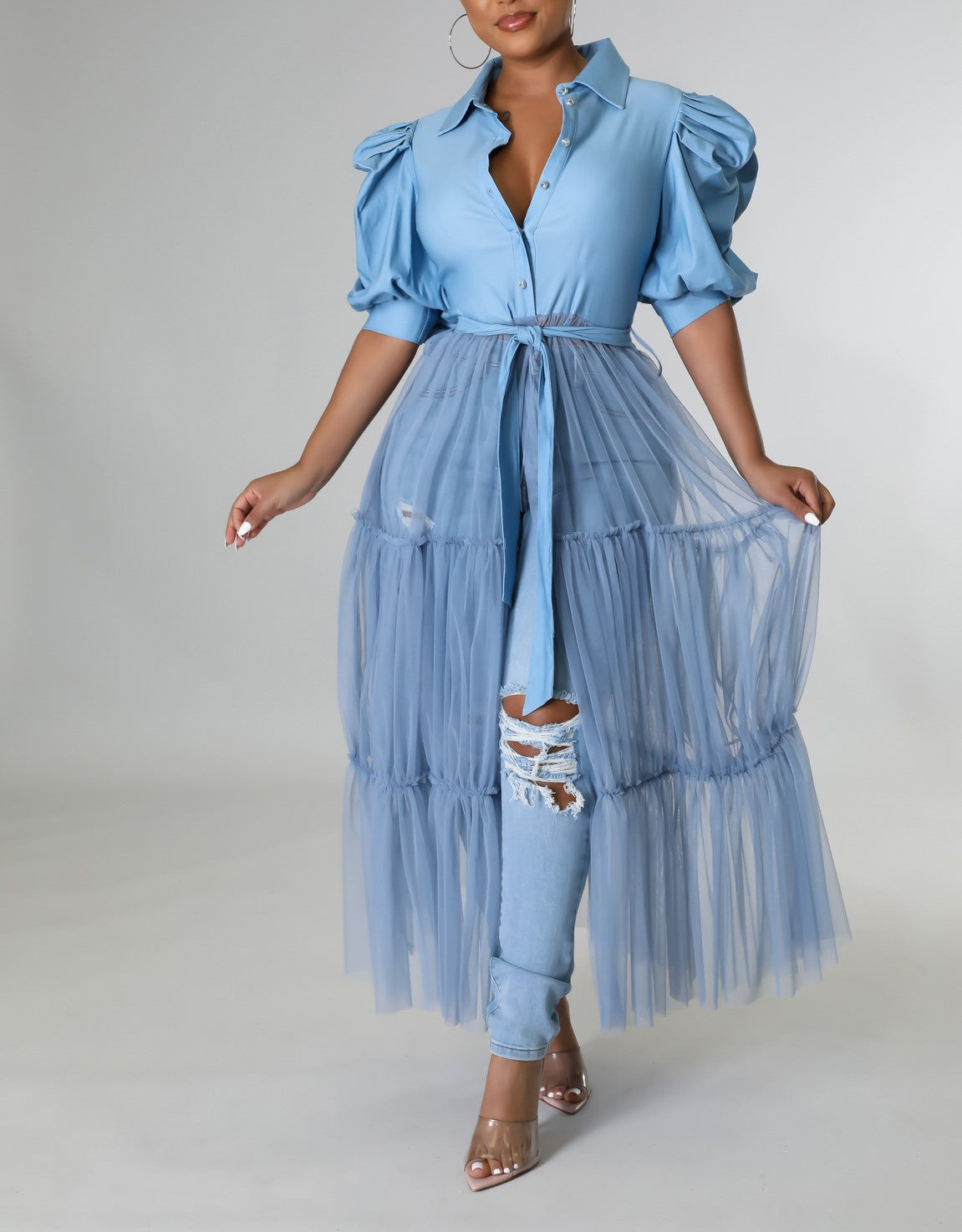 Light Blue Denim Top