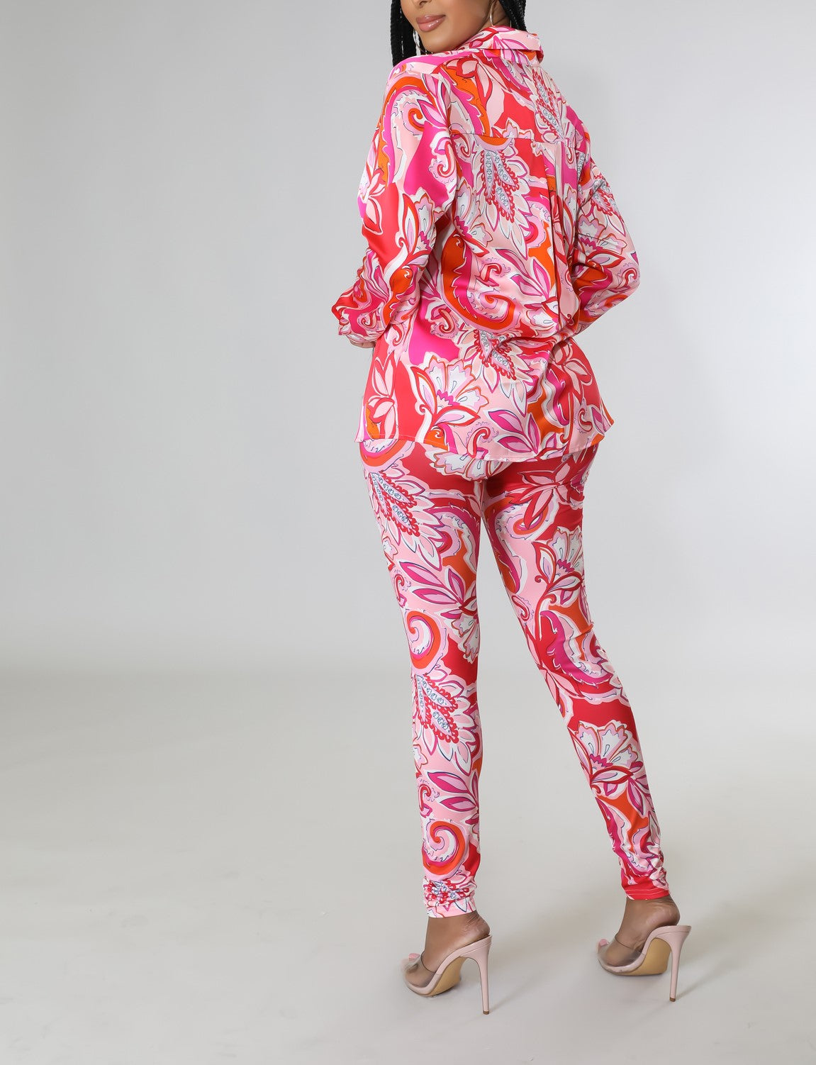 Pink Multi Print 2pc Legging Set