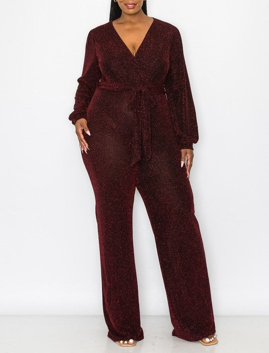 Red & Black Glitter Jumpsuit