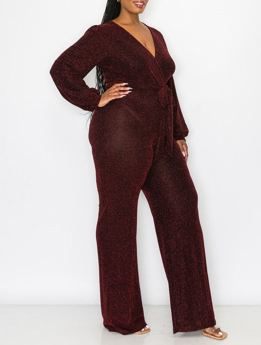 Red & Black Glitter Jumpsuit