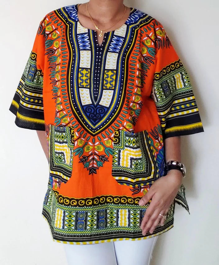 Orange Dashiki Top