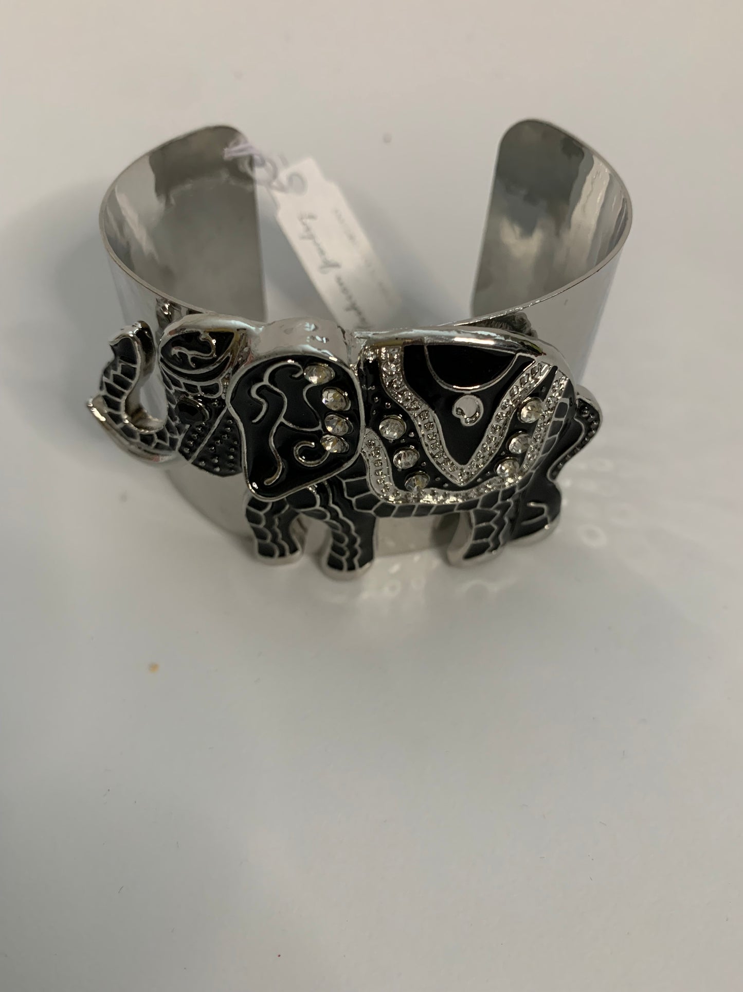 Silver & Black Elephant Bracelet