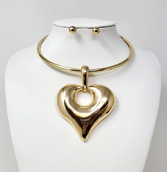 Heart Choker Necklace Set