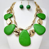 Green & Gold Necklace Set