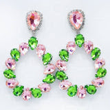 Green & Pink Teardrop Earrings