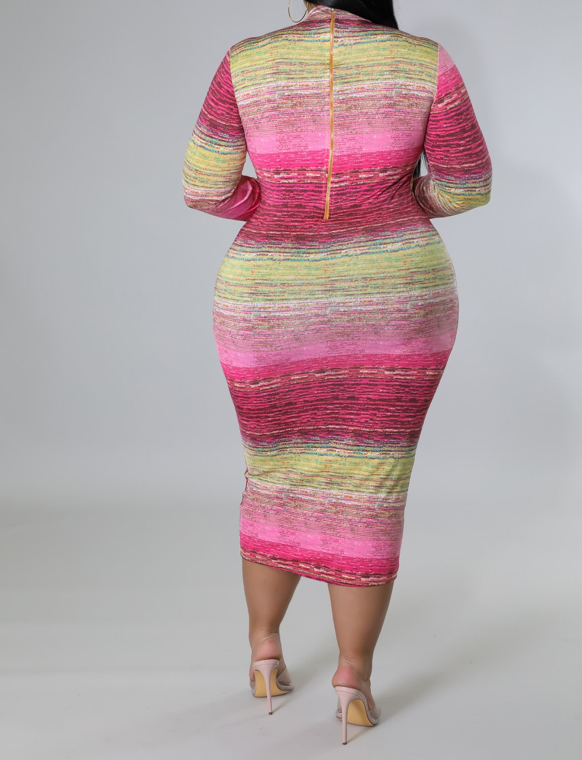 Pink Multi Color Plus Size Dress
