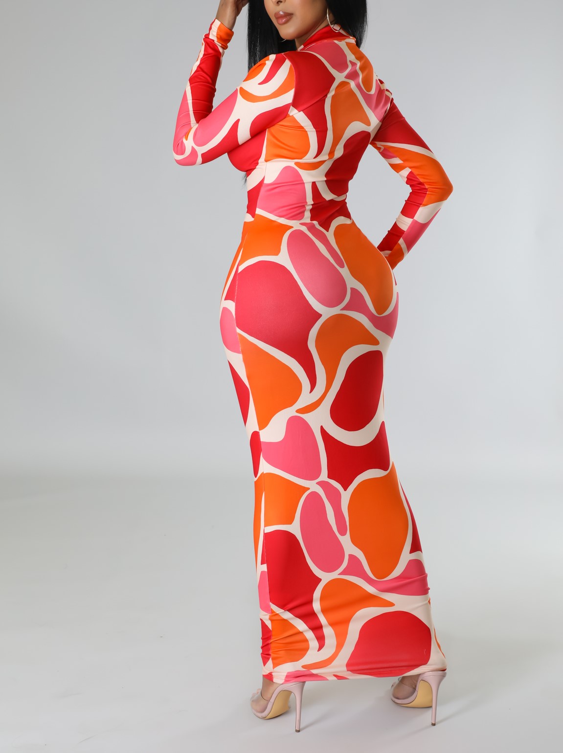 Orange & Pink Multi-Print Dress